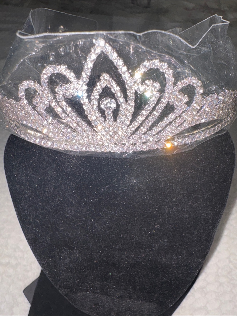 Christina collection Rhinestone Crystal Tiara Headband - Silver Sparkle new